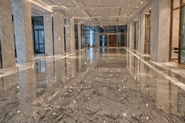 Polished office building floors