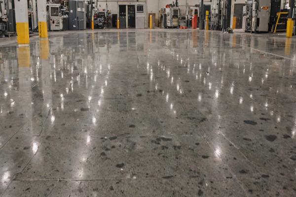 Industrial facility floor polishing